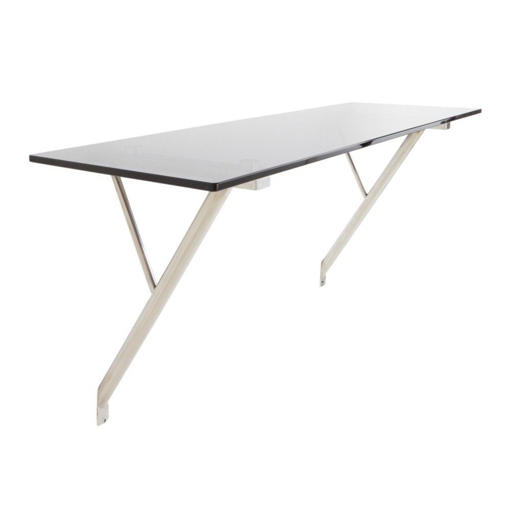 Birou de perete cu blat din sticlă suspendat 40x120 cm Kullaberg – Jotex