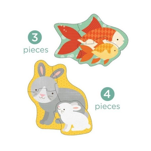Set 4 puzzle din hârtie reciclată și vopsea vegetală Petit collage Pets-image-2