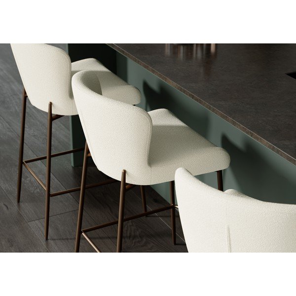 Scaun de bar crem tapițat (înălțime șezut 67,5 cm) Glam – DAN-FORM Denmark-image-1