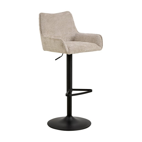 Scaun de bar bej cu înălțime ajustabilă, cu cotiere (înălțime șezut 85 cm) Eddie – Actona