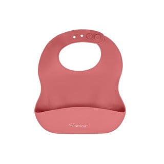 Bavetă din silicon cu buzunar Kindsgut Bib, roz închis