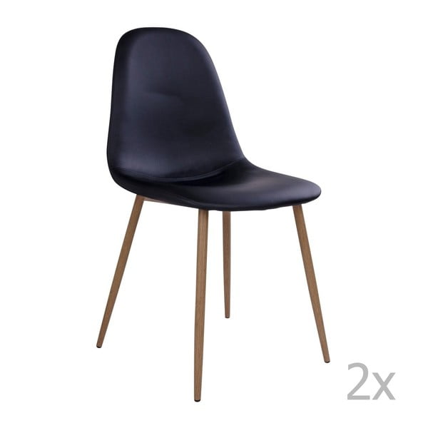Set 2 scaune cu picioare maro House Nordic Stockholm, negru