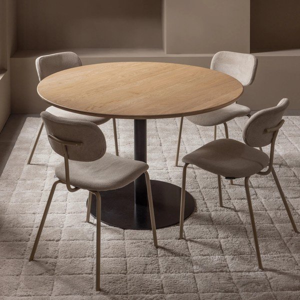 Masă de dining rotundă cu blat din lemn de stejar ø 120 cm Tablo – WOOOD-image-1