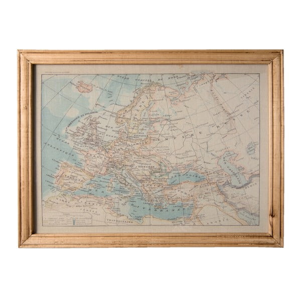 Tablou Clayre & Eef  World Map, 65 x 50 cm