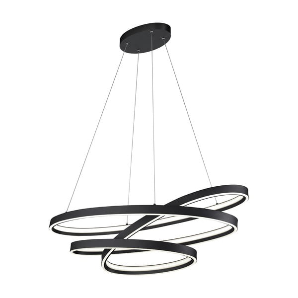 Lustră neagră LED cu control vocal/cu control prin aplicații mobile cu abajur din metal Ciola – CINQUE-image-3