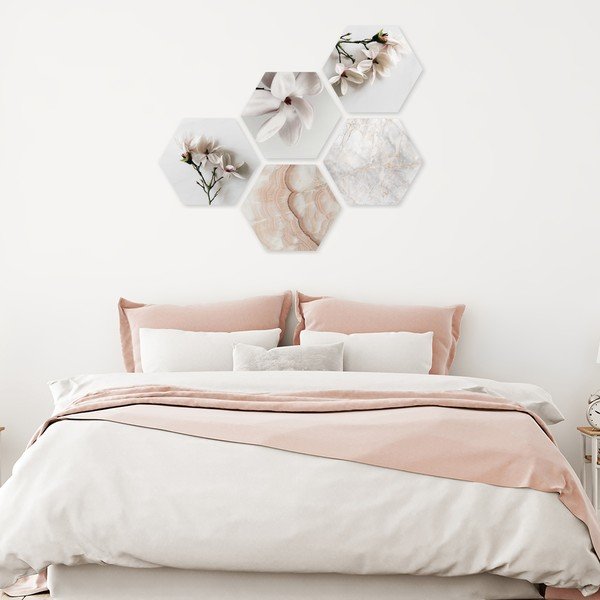 Tablouri în set de 5 33.2x29.5 cm Heksagon-image-1