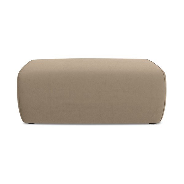 Taburet maro deschis cu tapițerie din catifea Kapua – Makamii