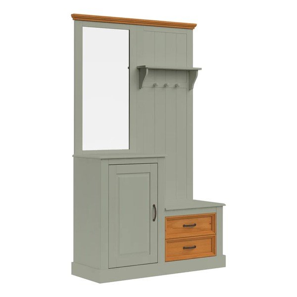 Set pentru hol verde/în culoare naturală deschisă din lemn de pin 110x185x40 cm Selma – Støraa