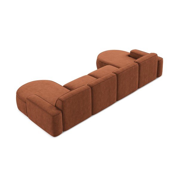 Colțar teracotă cu tapițerie din chenille (în formă de "U") Omao – Makamii-image-3