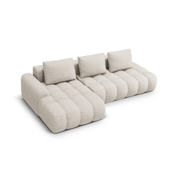 Colțar bej extensibil/cu spațiu de depozitare (cu colț pe partea stângă/cu șezlong) Linz – Cosmopolitan Design-image-3