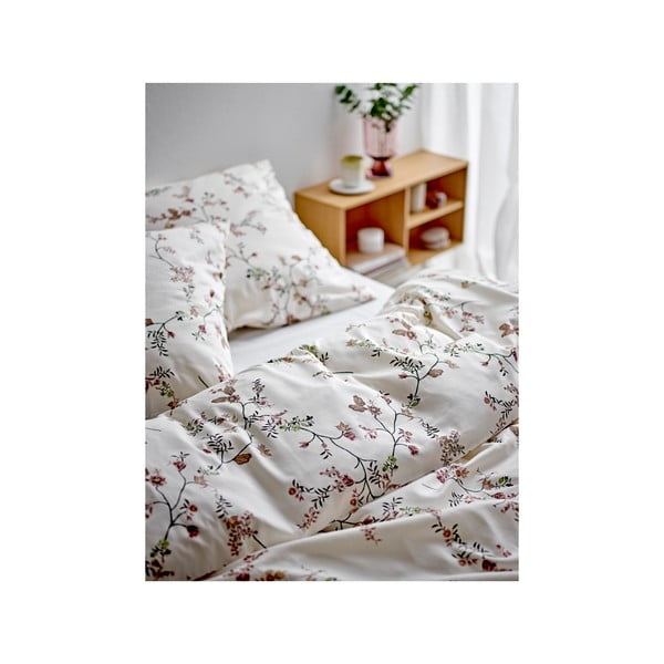 Lenjerie de pat bej din bumbac satinat pentru pat de o persoană 140x200 cm Grace – Södahl-image-1