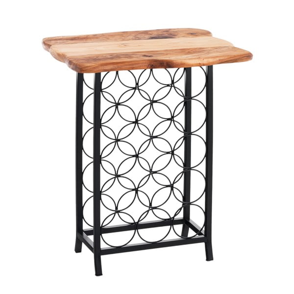 Raft pentru sticle de vin negru-în culoare naturală din metal număr de sticle 15 46x56x35,5 cm Ras – Tomasucci