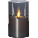 Lumânare de ceară cu LED gri în sticlă Star Trading M-Twinkle, înălțime 12,5 cm