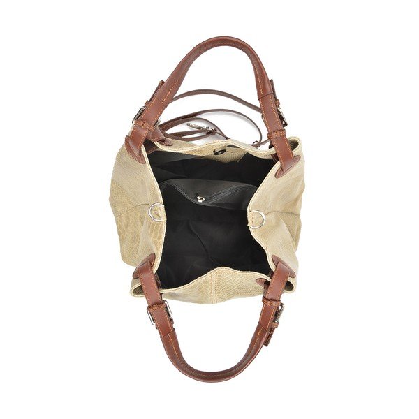 Geantă din piele Luisa Vannini Marcelle, bej-image-2