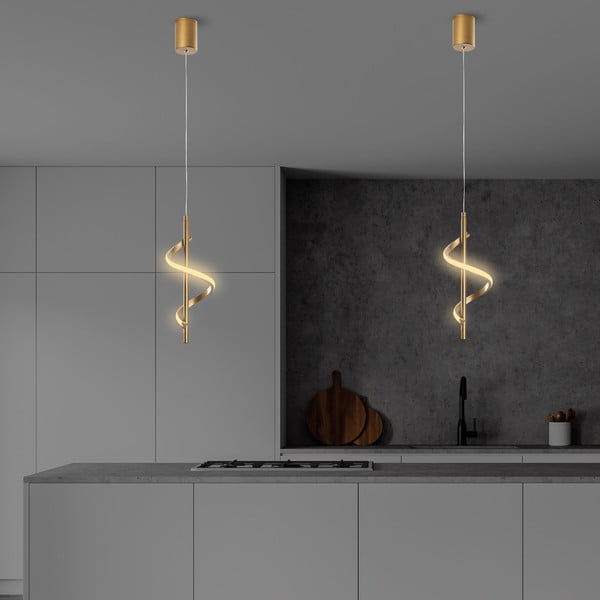 Lustră aurie LED ø 16 cm Likma – Opviq lights-image-3