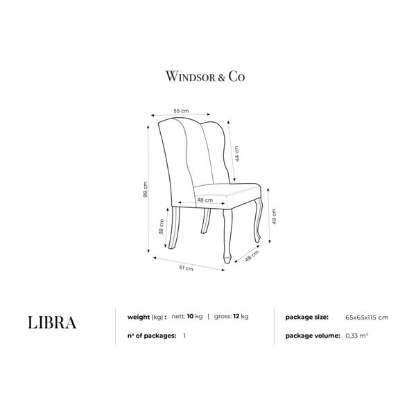 Scaun Windsor & Co Sofas Libra Designs, gri deschis-image-2
