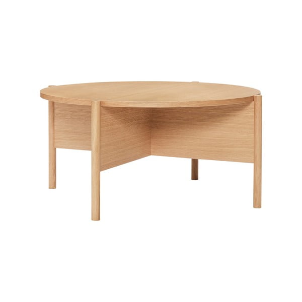 Măsuță de cafea în culoare naturală rotundă cu aspect de lemn de stejar ø 86 cm Heritage – Hübsch