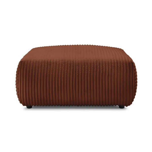 Taburet cărămiziu cu tapițerie din catifea reiată Lucien – Bobochic Paris