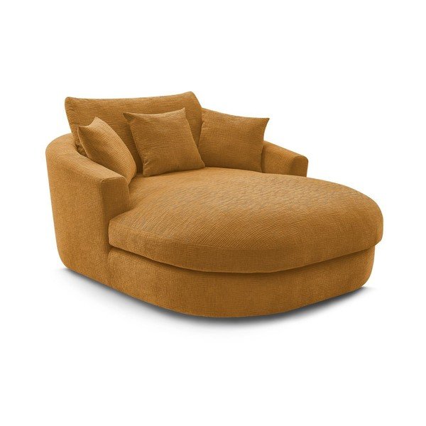 Fotoliu galben cu tapițerie din chenille Belem – Bobochic Paris