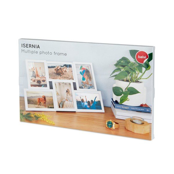 Rama foto de perete albă pentru 6 fotografii Balvi Isernia-image-1