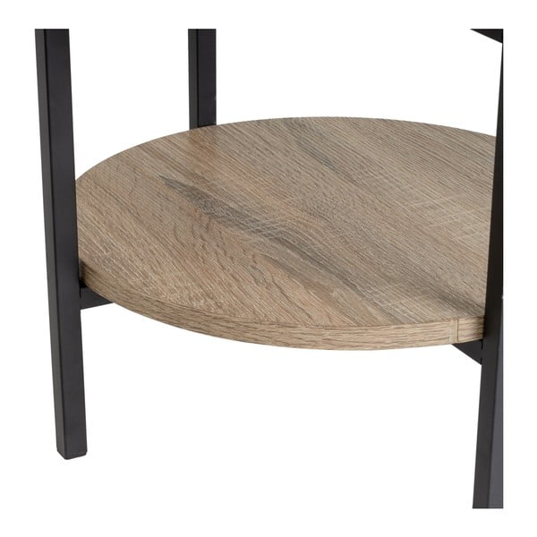 Etajeră neagră/în culoare naturală cu aspect de lemn de stejar 40x110 cm – Casa Selección-image-1