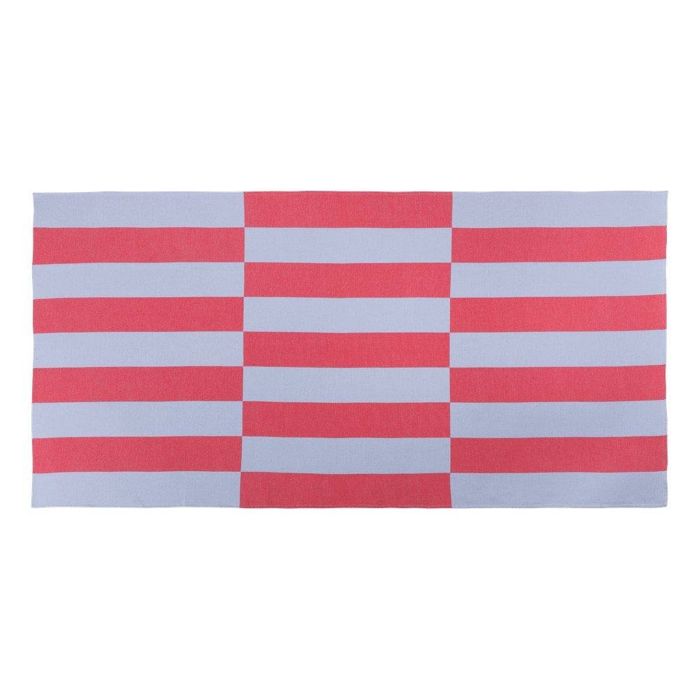 Prosop de plajă roșu/albastru deschis din bumbac 100x160 cm Su – noo.ma