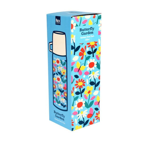 Termos albastru-crem pentru copii 350 ml Butterfly Garden – Rex London-image-4