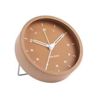 Ceas cu alarmă Karlsson Tinge, ø 9 cm, maro caramel