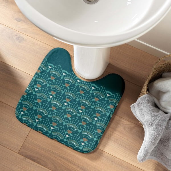Covoraș de baie petrol pentru WC 45x45 cm Imperia – douceur d'intérieur-image-1