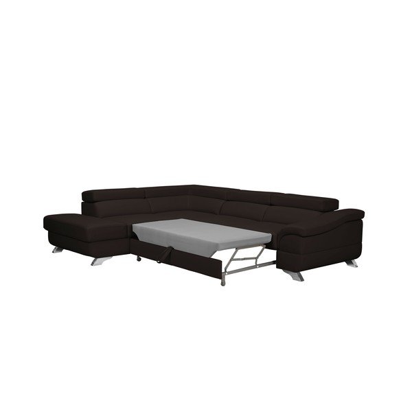 Colțar extensibil Windsor & Co Sofas Gamma, maro închis, partea stângă-image-3