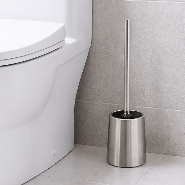 Perie de WC argintiu-mat din oțel inoxidabil – Orion-image-1