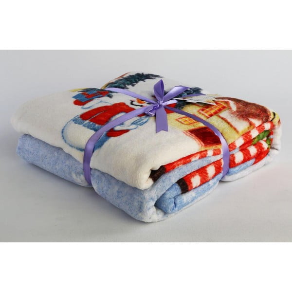 Pătură din amestec de bumbac 150x200 cm  cu model de Crăciun – Mila Home