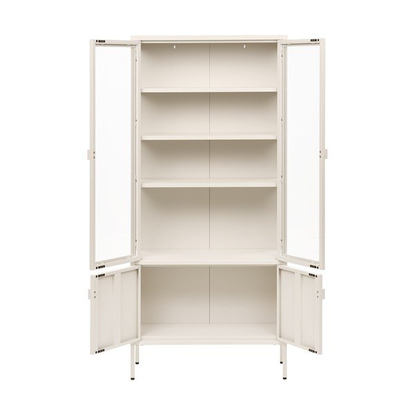 Vitrină crem din oțel 80x180x35 cm Brisbane – House Nordic-image-3