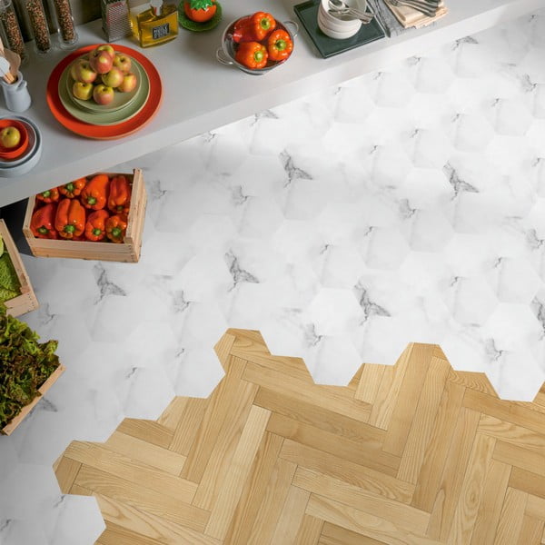 Set 10 autocolante impermeabile și anti-alunecare pentru podea Ambiance Hexagon-image-3