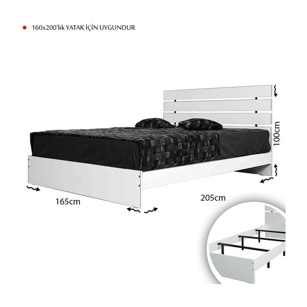 Pat matrimonial natural 160x200 cm Fuga – Kalune Design-image-4