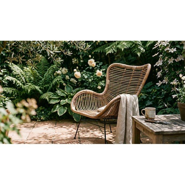 Fotoliu de grădină în culoare naturală din ratan Rattan – Ego Dekor-image-1