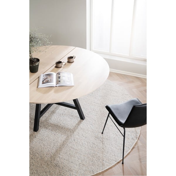 Masă de dining rotundă cu blat cu aspect de lemn de stejar 150x150 cm Carradale - Rowico-image-2