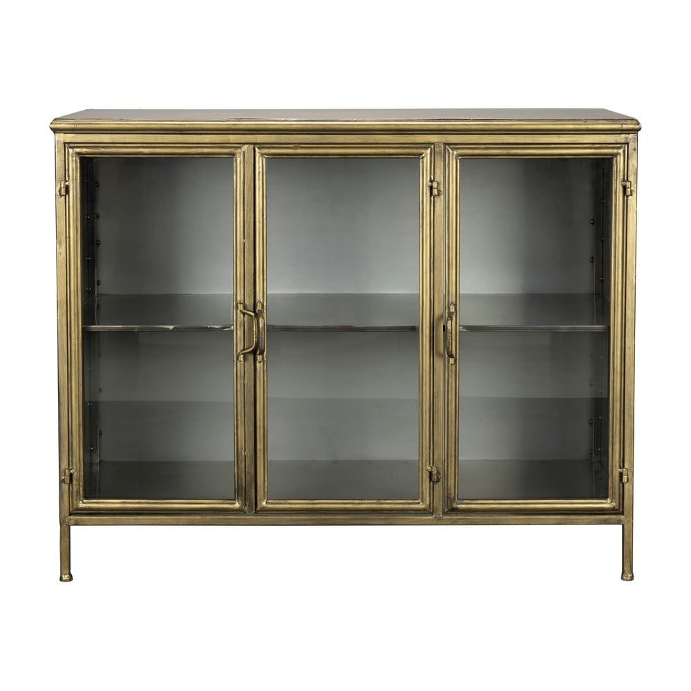 Vitrină aurie din metal 100x80x38,5 cm Gertlush – Dutchbone