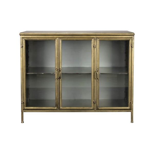 Vitrină aurie din metal 100x80x38,5 cm Gertlush – Dutchbone