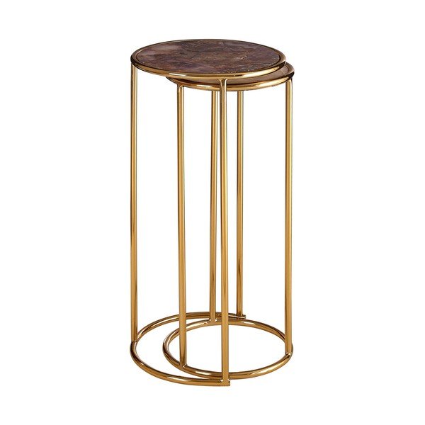 Măsuțe auxiliare 2 buc. rotunde cu blat din piatră ø 31 cm Vita – Premier Housewares-image-3