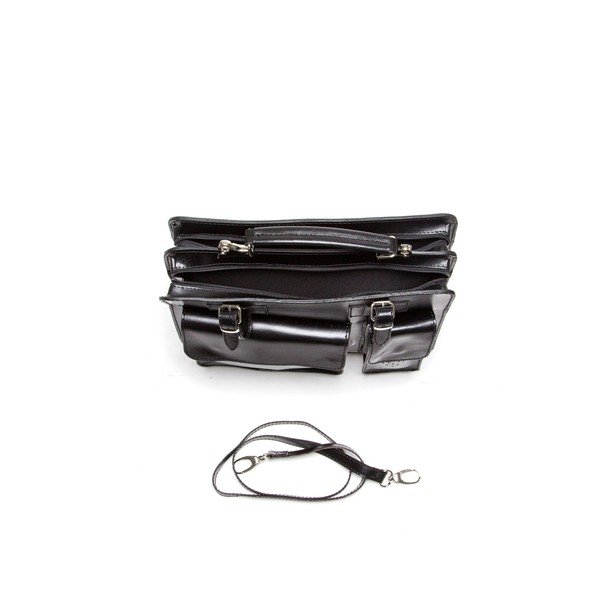 Geantă de mână din piele Luisa Vannini Gianna, negru-image-3