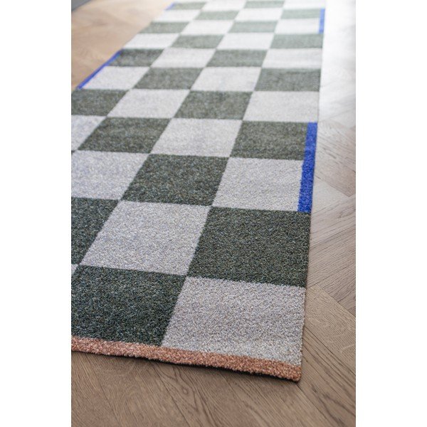 Covor tip traversă verde închis/crem lavabil 77x242 cm Square – Mette Ditmer Denmark-image-1