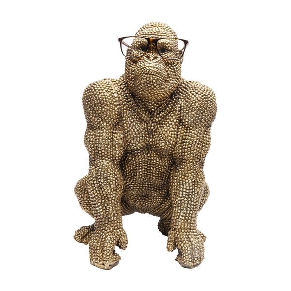 Statuetă decorativă Kare Design Gorilla, înălțime 46 cm, auriu