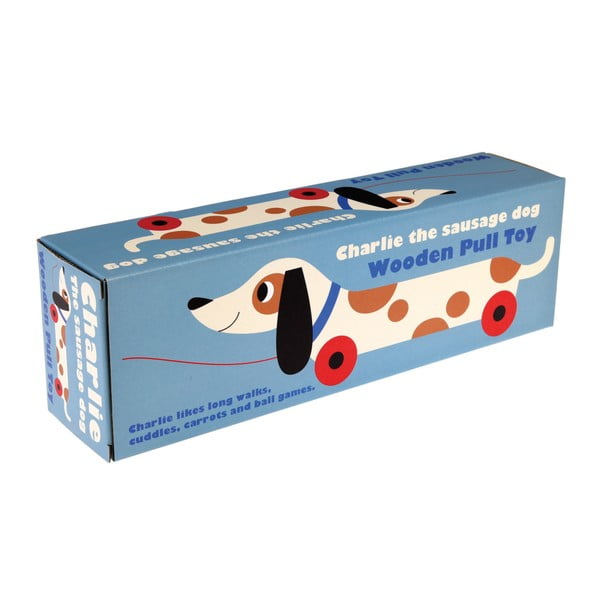 Jucărie - cățel din lemn pe roți Rex London Charlie The Sausage Dog, lungime 31,5 cm-image-3