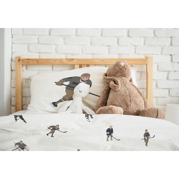 Lenjerie de pat pentru copii din bumbac satinat  140x200 cm Ice Hockey - Butter Kings-image-1