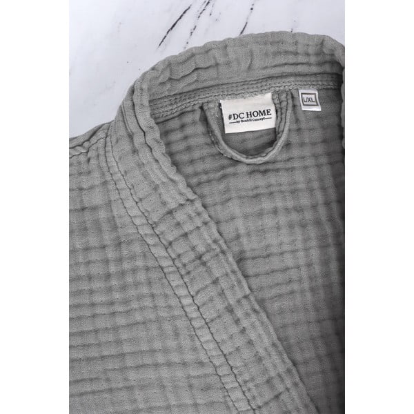 Halat gri S/M din muselină Kimono – Foutastic-image-4