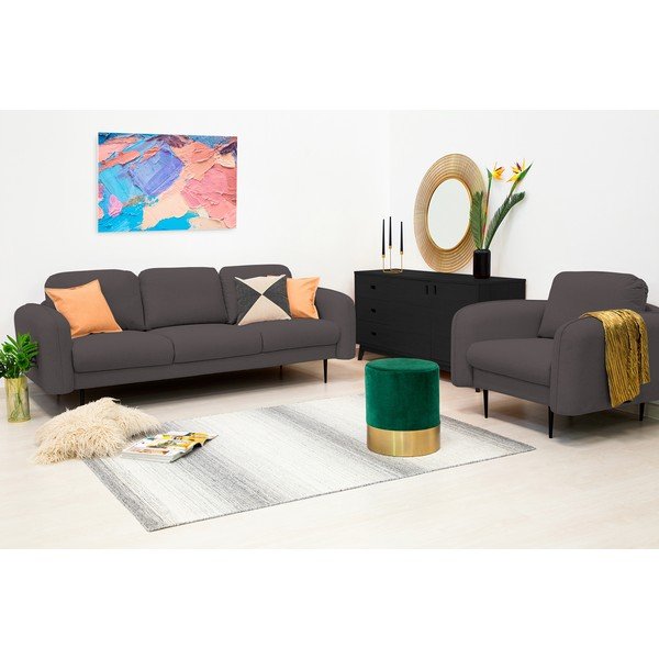 Canapea Vivonita Skolm, gri antracit-image-1