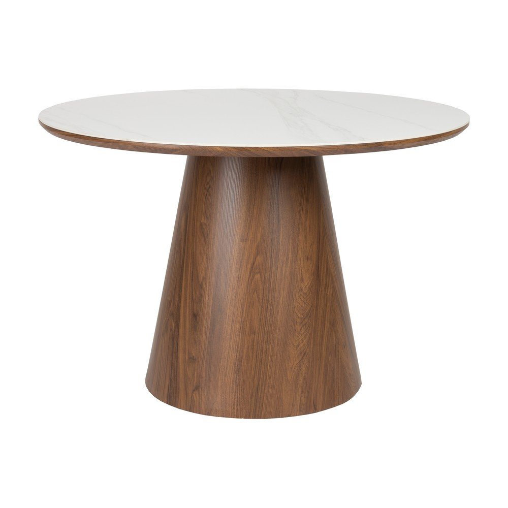 Masă de dining rotundă cu blat din piatră ø 115 cm Almira – White Label