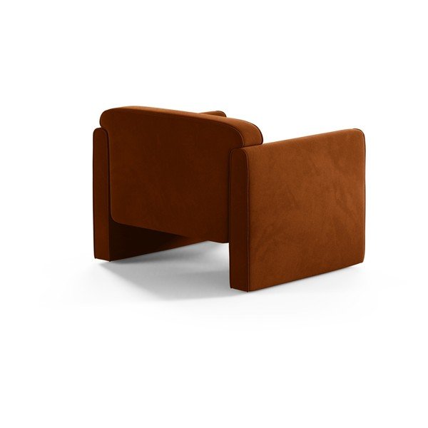 Fotoliu teracotă cu tapițerie din catifea Abby – Micadoni -image-2