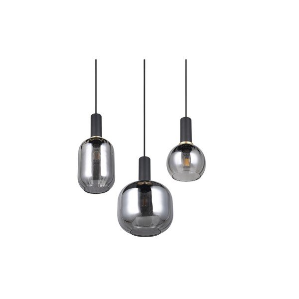 Lustră neagră cu abajur din sticlă Diva – Trio-image-4